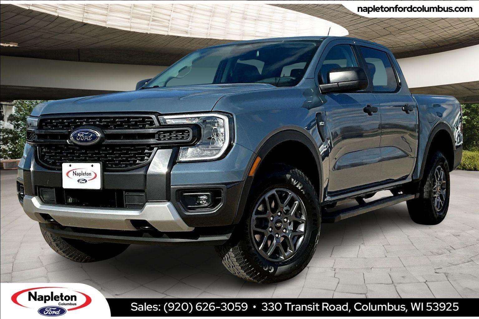 Blue (Azure Gray Metallic Tri-Coat) 2025 Ford Ranger XLT SuperCrew 4WD Pickup Truck Four-Wheel Drive Automatic