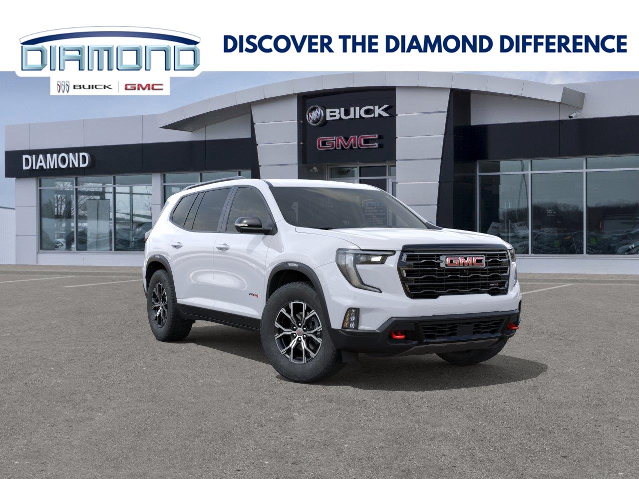 Summit White 2026 GMC Acadia SUV / Crossover Four-Wheel Drive 8-Speed Automatic