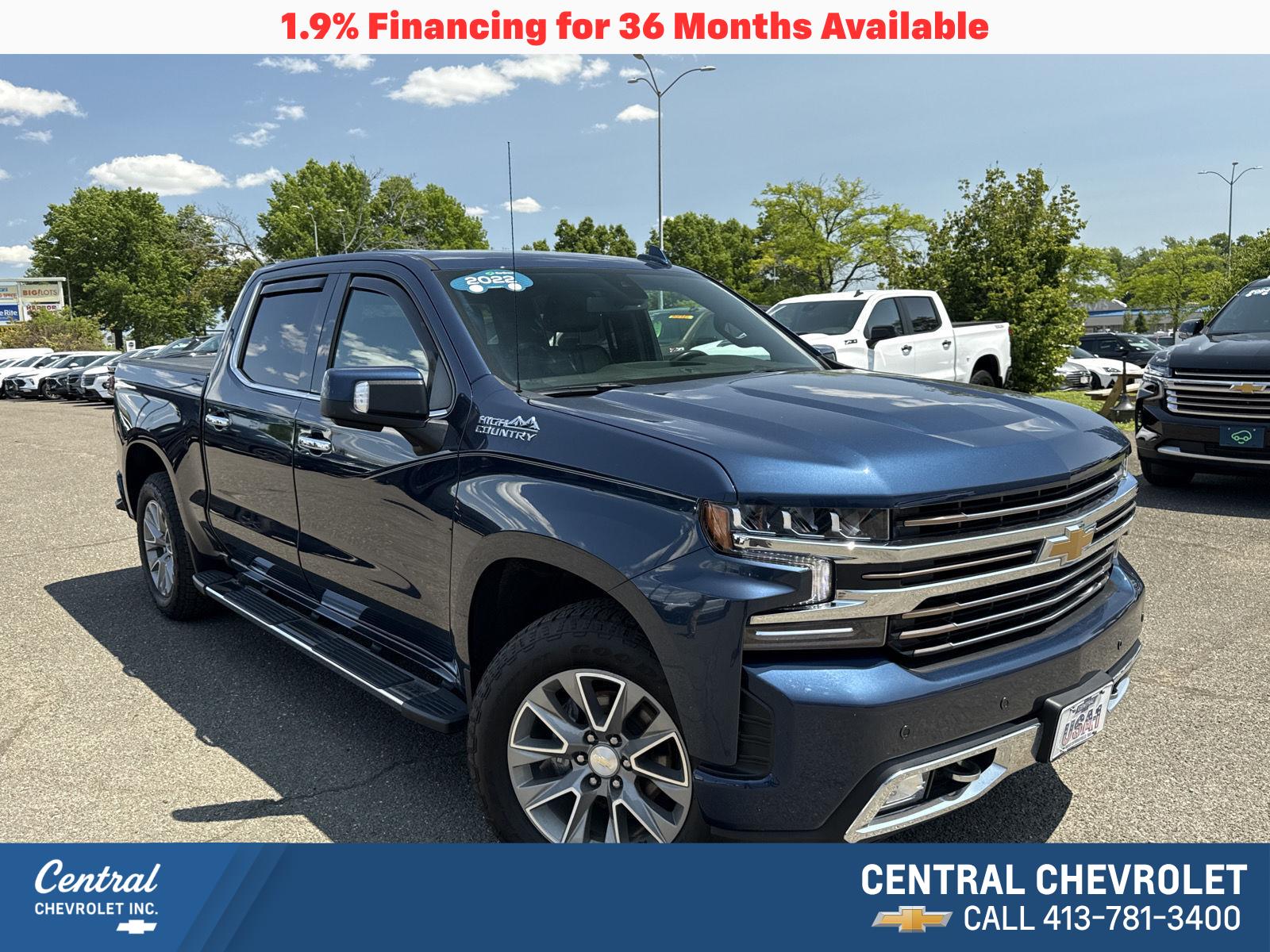 Northsky Blue Metallic 2022 Chevrolet Silverado 1500 Pickup Truck Four-Wheel Drive Automatic