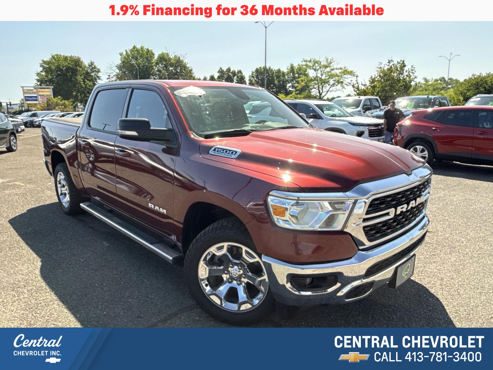 Delmonico Red Pearlcoat 2022 RAM 1500 Pickup Truck Four-Wheel Drive 