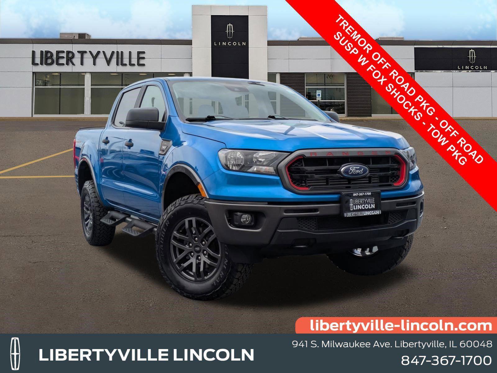 Velocity Blue 2023 Ford Ranger XLT SuperCrew 4WD Pickup Truck Four-Wheel Drive Automatic
