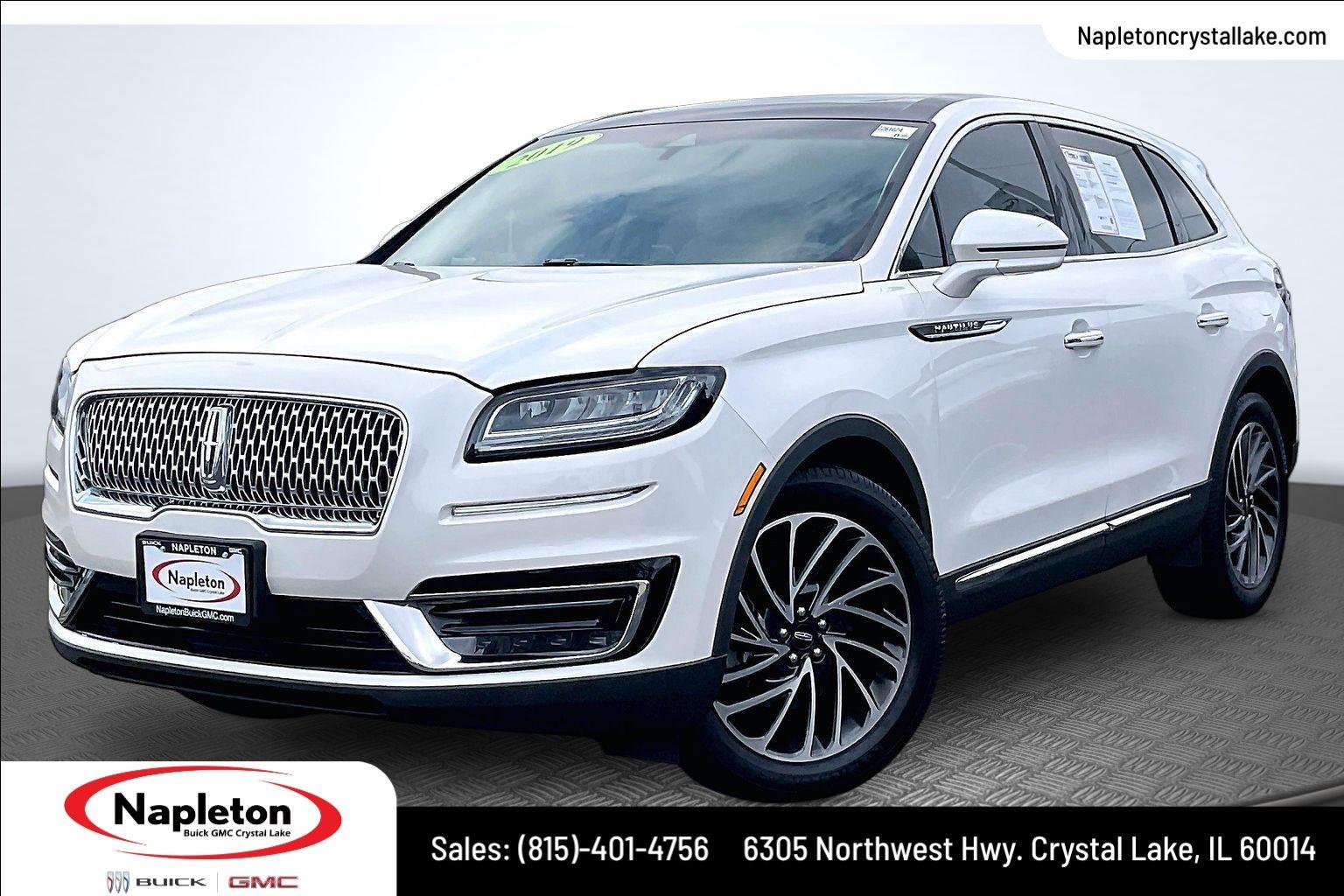 White Platinum Metallic Tri-Coat 2019 Lincoln Nautilus SUV / Crossover All-Wheel Drive 8-Speed Automatic