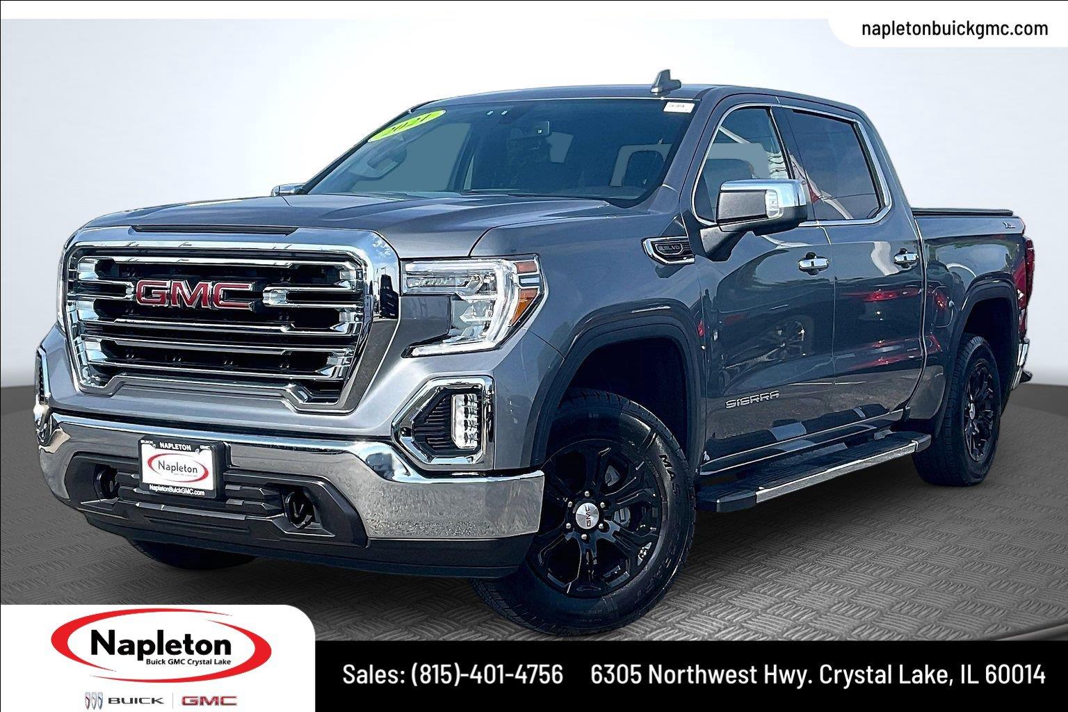 Gray (Satin Steel Metallic) 2021 GMC Sierra 1500 Pickup Truck Four-Wheel Drive 8-Speed Automatic