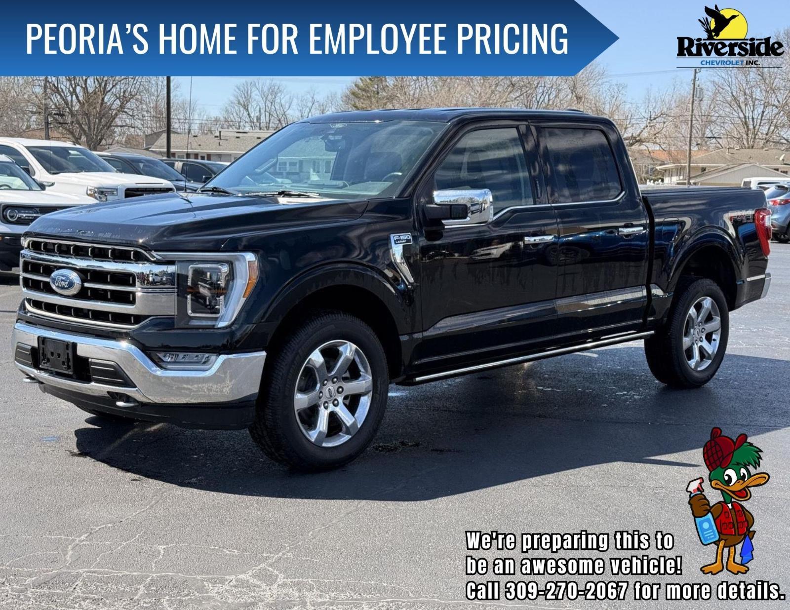 Agate Black Metallic 2021 Ford F-150 Lariat SuperCrew 4WD Pickup Truck Four-Wheel Drive Automatic