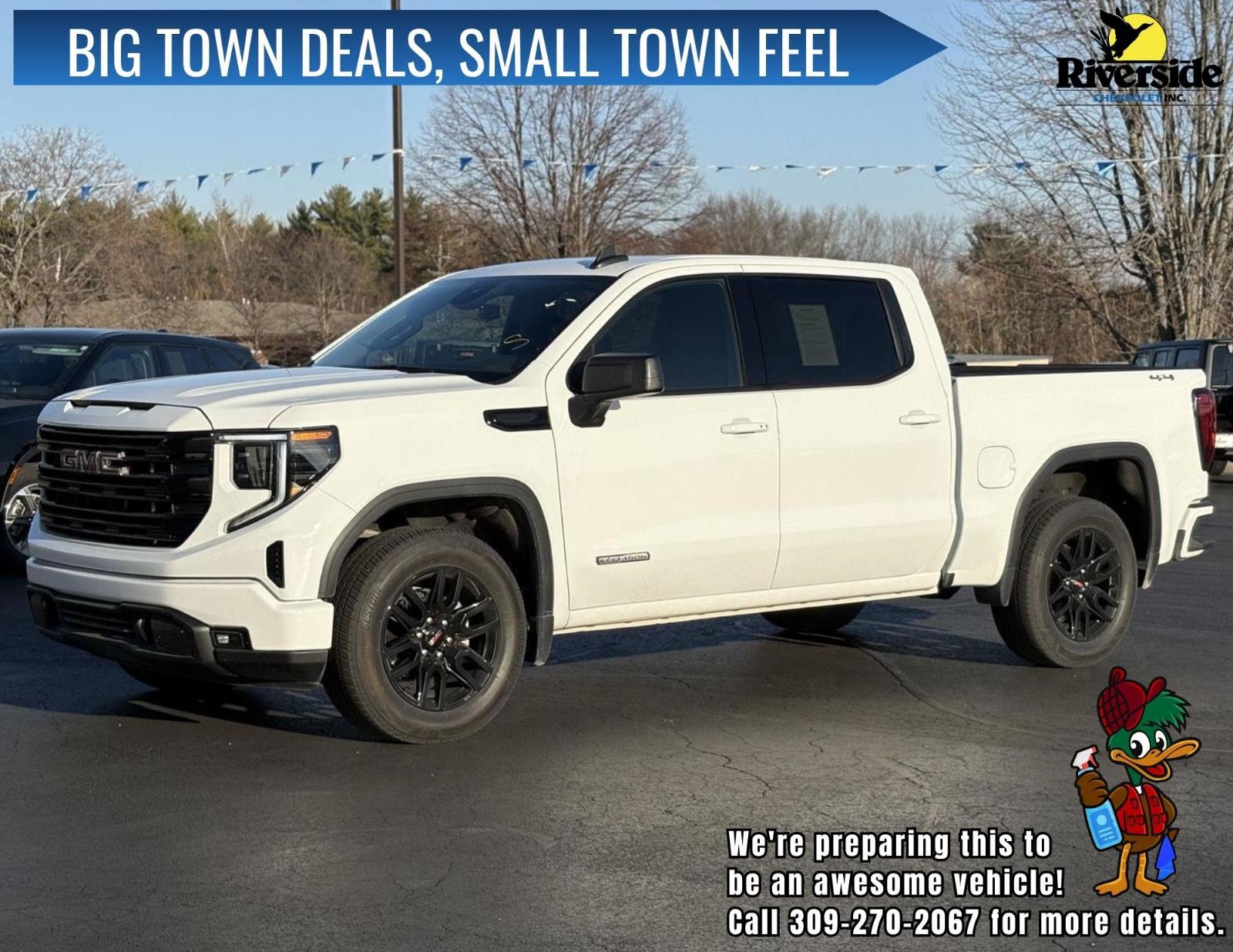Summit White 2024 GMC Sierra 1500 Elevation Standard Crew Cab 4WD Pickup Truck Four-Wheel Drive 8-Speed Automatic