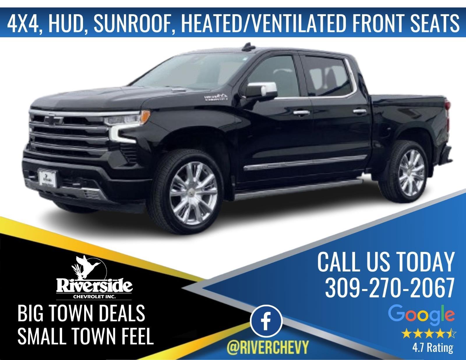 Black 2025 Chevrolet Silverado 1500 High Country Crew Cab 4WD Pickup Truck Four-Wheel Drive Automatic