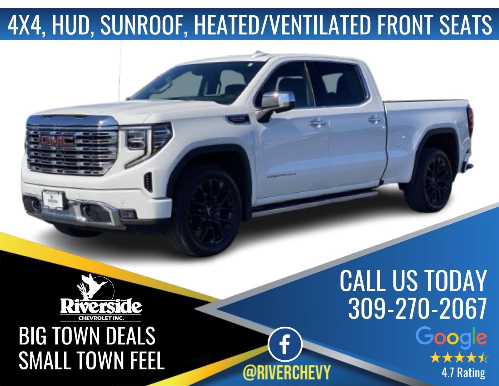 Summit White 2024 GMC Sierra 1500 Denali Crew Cab 4WD Pickup Truck Four-Wheel Drive Automatic