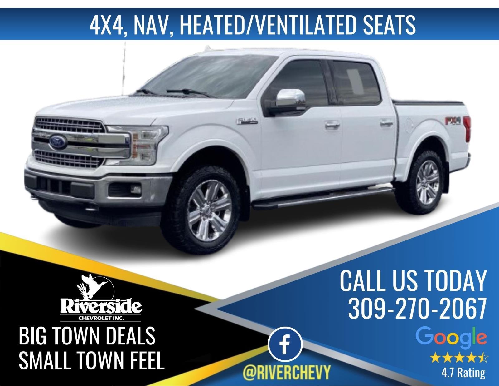 Oxford White 2018 Ford F-150 Lariat SuperCrew 4WD Pickup Truck Four-Wheel Drive Automatic