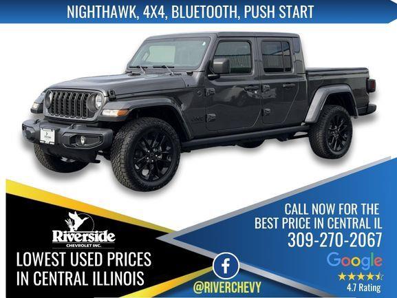 Gray (Granite Crystal Metallic Clearcoat) 2024 Jeep Gladiator Pickup Truck Four-Wheel Drive 8-Speed Automatic