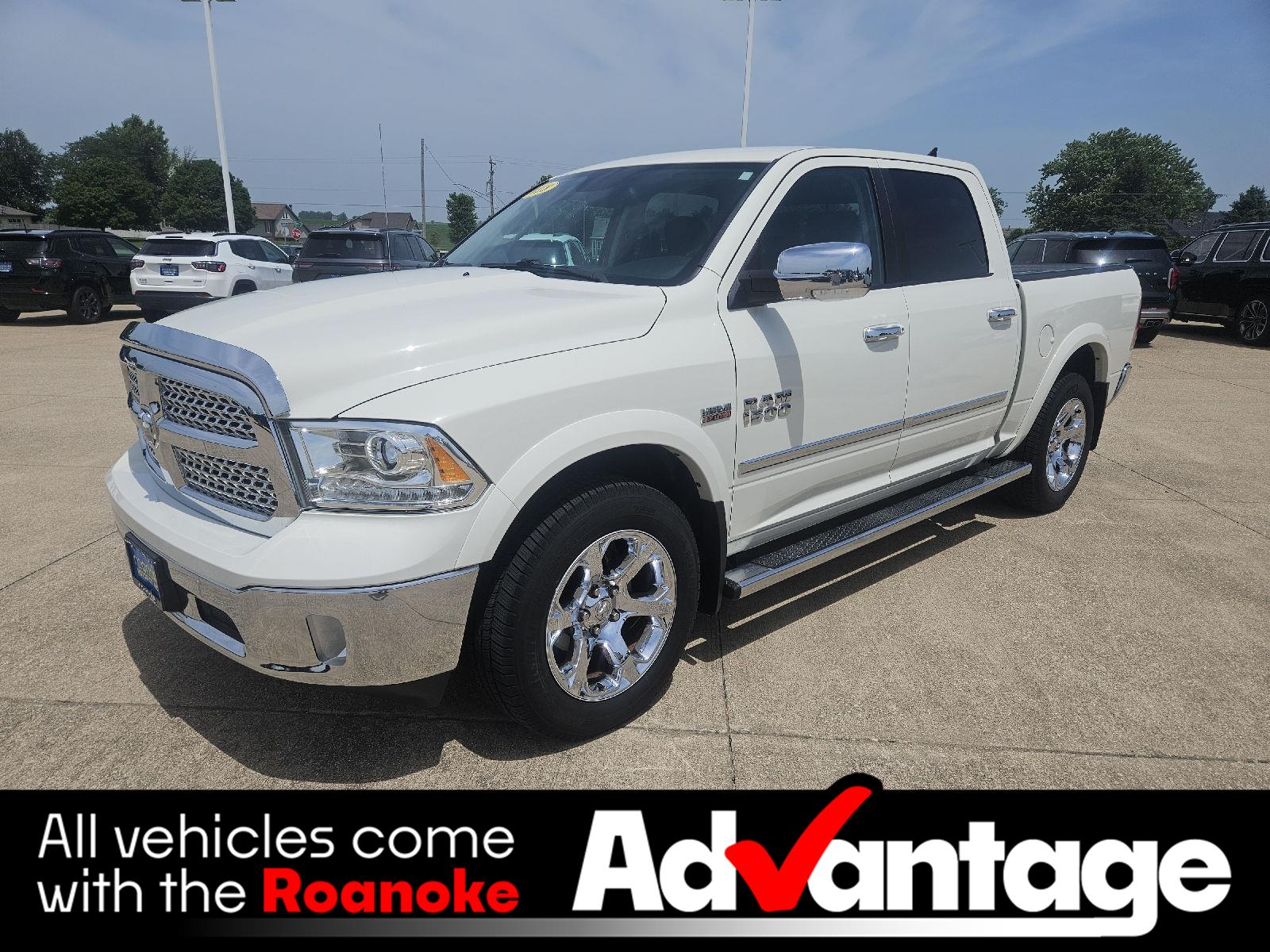 Pearl White 2018 RAM 1500 Pickup Truck Four-Wheel Drive 8-Speed Automatic