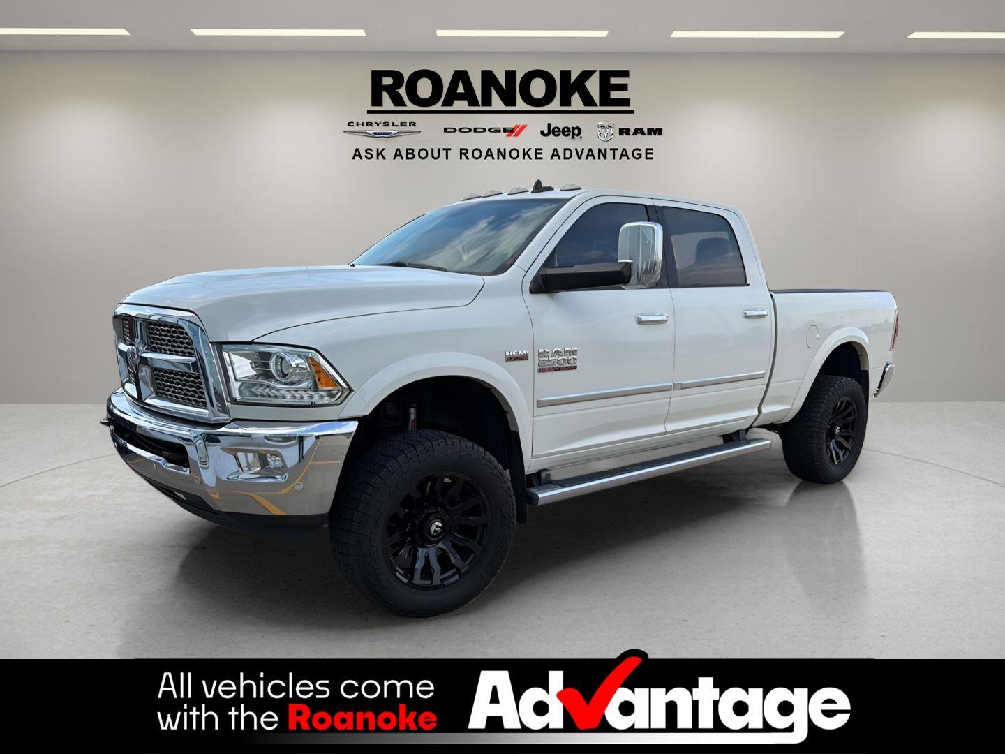 Pearl White 2018 RAM 2500 Laramie Crew Cab 4WD Pickup Truck Four-Wheel Drive 6-Speed Automatic