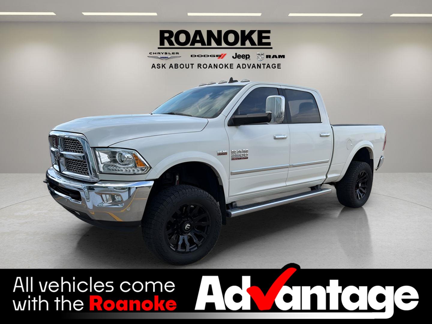Pearl White 2018 RAM 2500 Laramie Crew Cab 4WD Pickup Truck Four-Wheel Drive 6-Speed Automatic
