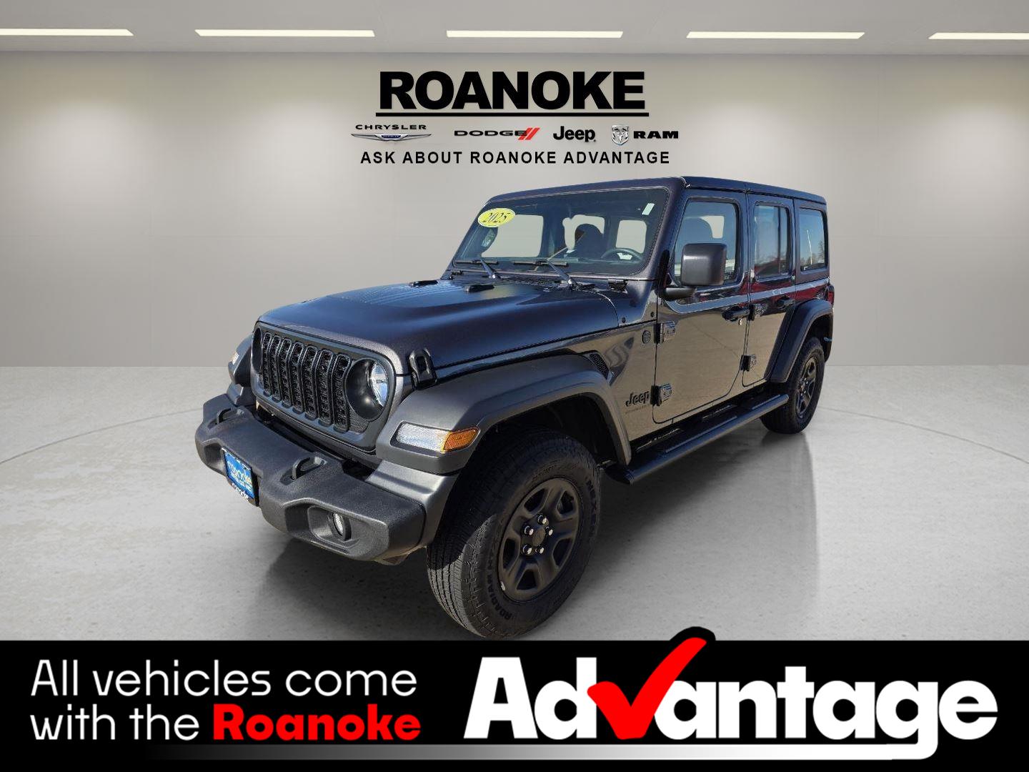 Gray (Granite Crystal Metallic Clearcoat) 2025 Jeep Wrangler Sport 4-Door 4WD SUV / Crossover Four-Wheel Drive 8-Speed Automatic