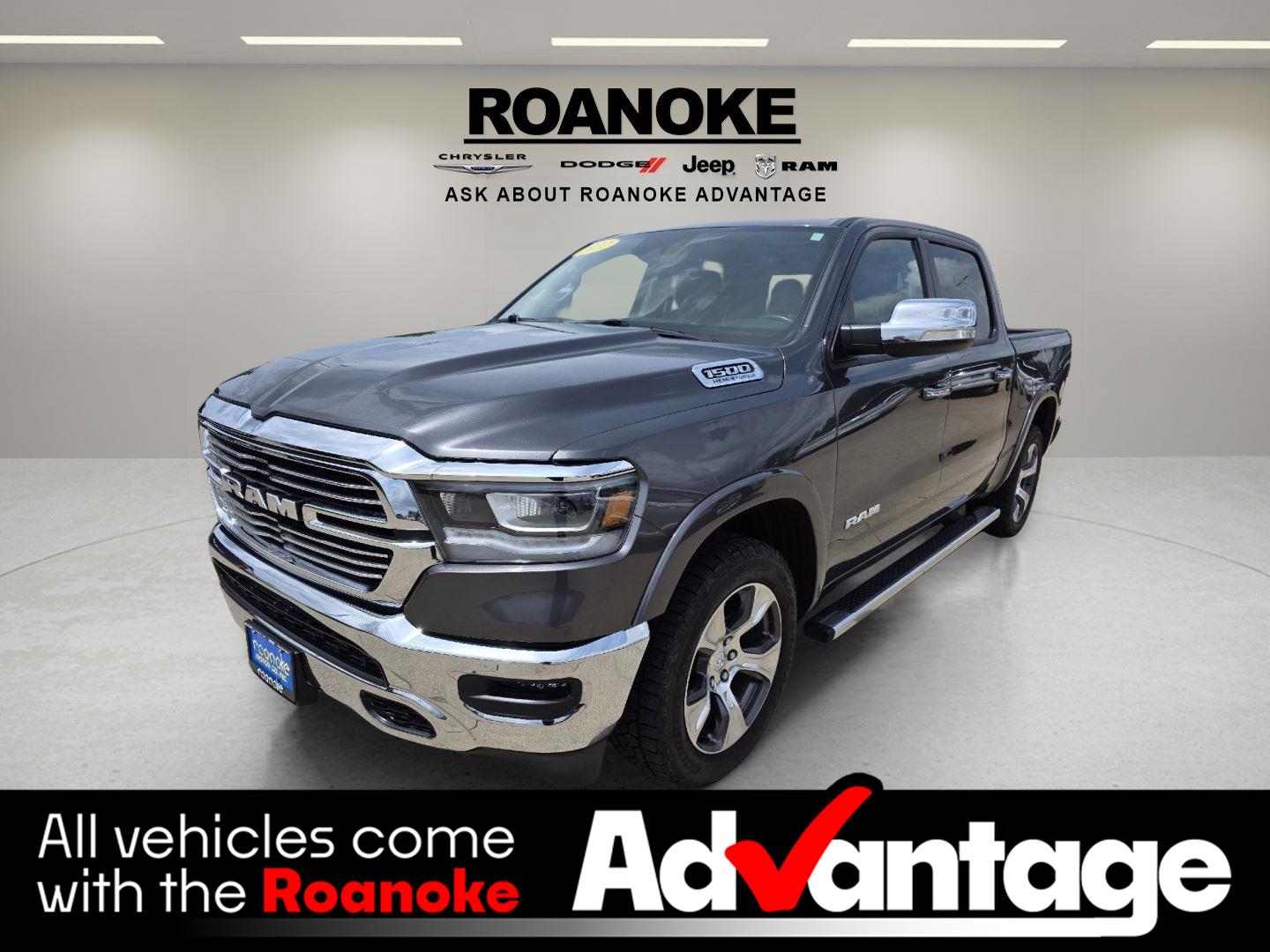 Gray (Granite Crystal Metallic Clearcoat) 2022 RAM 1500 Laramie Crew Cab 4WD Pickup Truck Four-Wheel Drive 8-Speed Automatic
