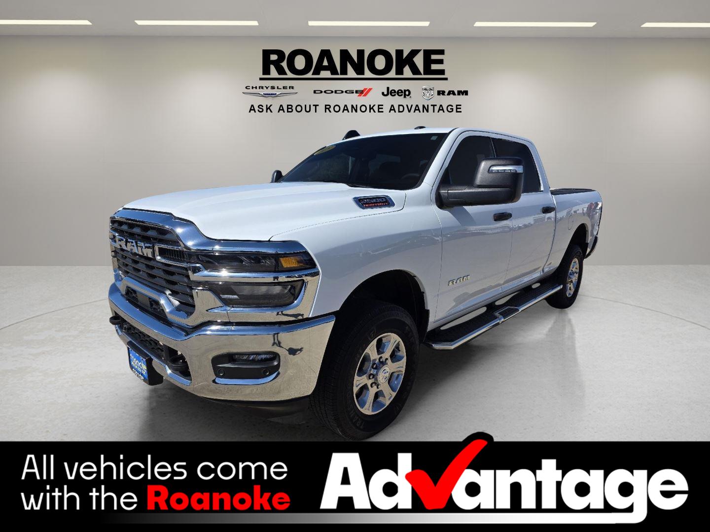 Bright White Clearcoat 2025 RAM 2500 Big Horn Crew Cab 4WD Pickup Truck Four-Wheel Drive 8-Speed Automatic