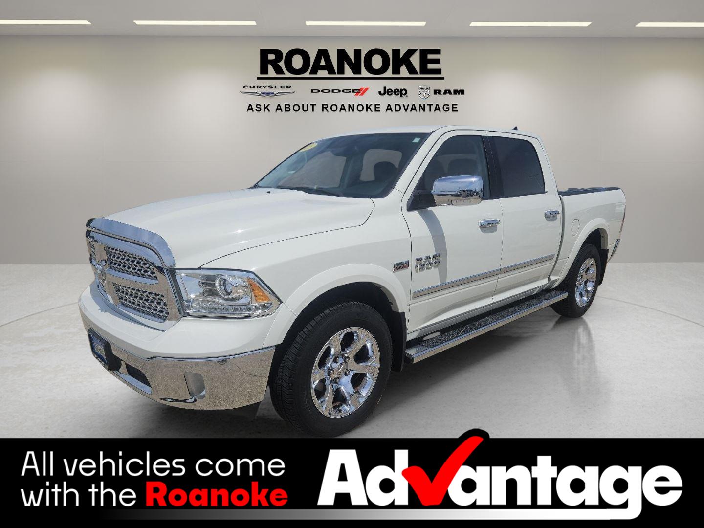 Pearl White 2018 RAM 1500 Pickup Truck Four-Wheel Drive 8-Speed Automatic