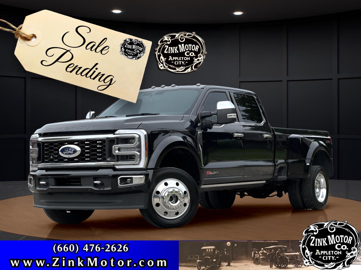 Agate Black Metallic 2024 Ford F-450 Super Duty Platinum Crew Cab LB DRW 4WD Pickup Truck Four-Wheel Drive Automatic