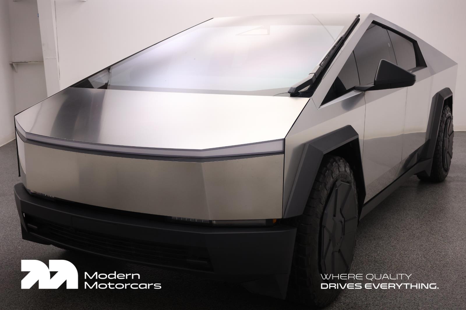 Gray (Stainless Steel) 2024 Tesla Cybertruck Crew Cab AWD Pickup Truck All-Wheel Drive Automatic