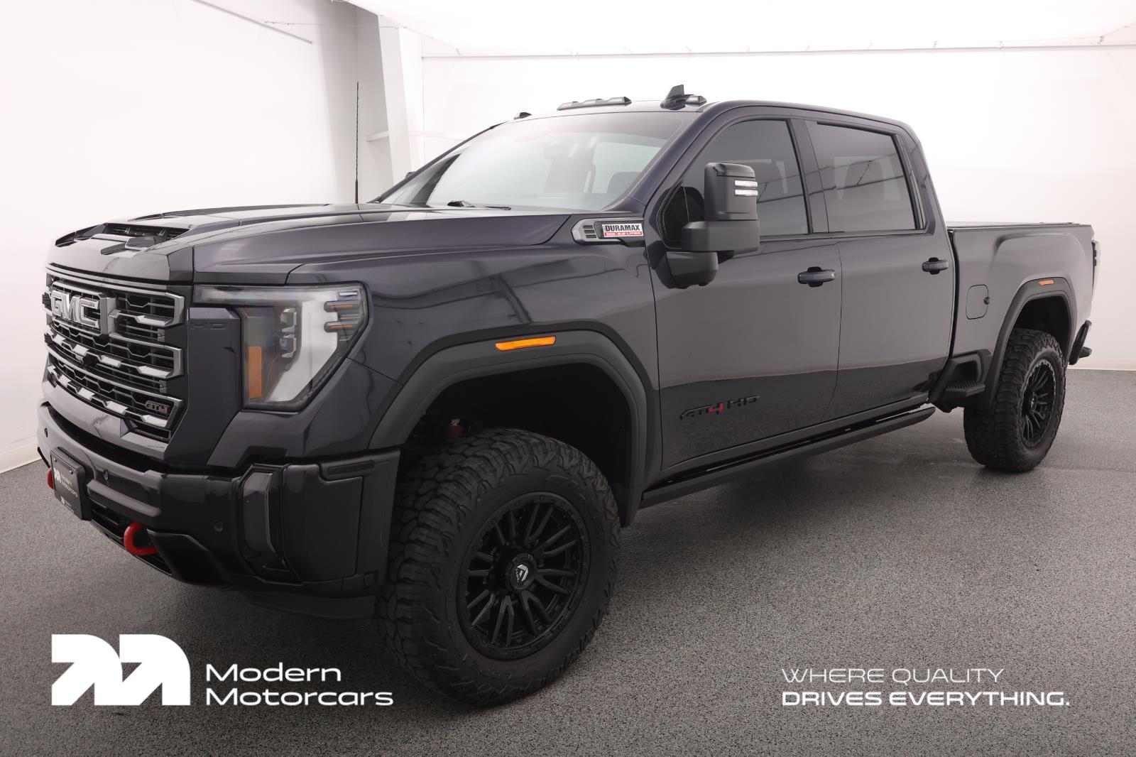 Titanium Rush Metallic 2024 GMC Sierra 2500HD AT4 Crew Cab 4WD Pickup Truck Four-Wheel Drive Automatic