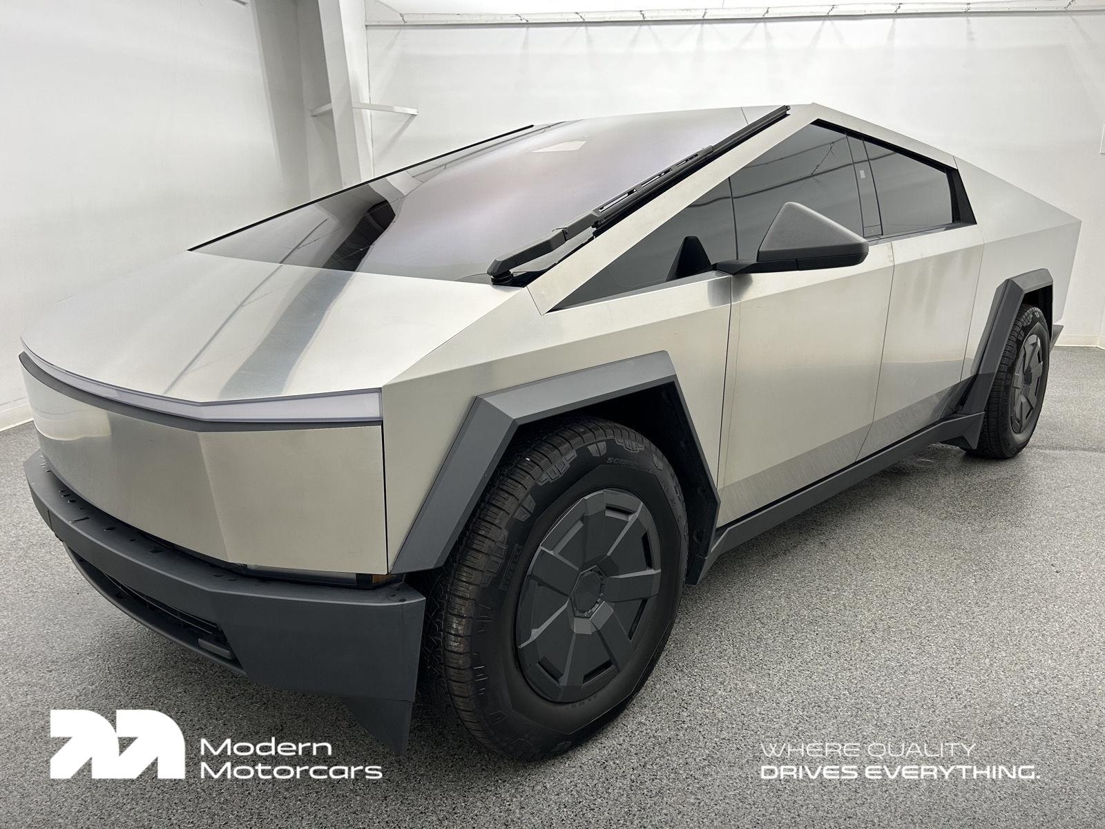 Gray (Stainless Steel) 2024 Tesla Cybertruck Pickup Truck All-Wheel Drive Automatic