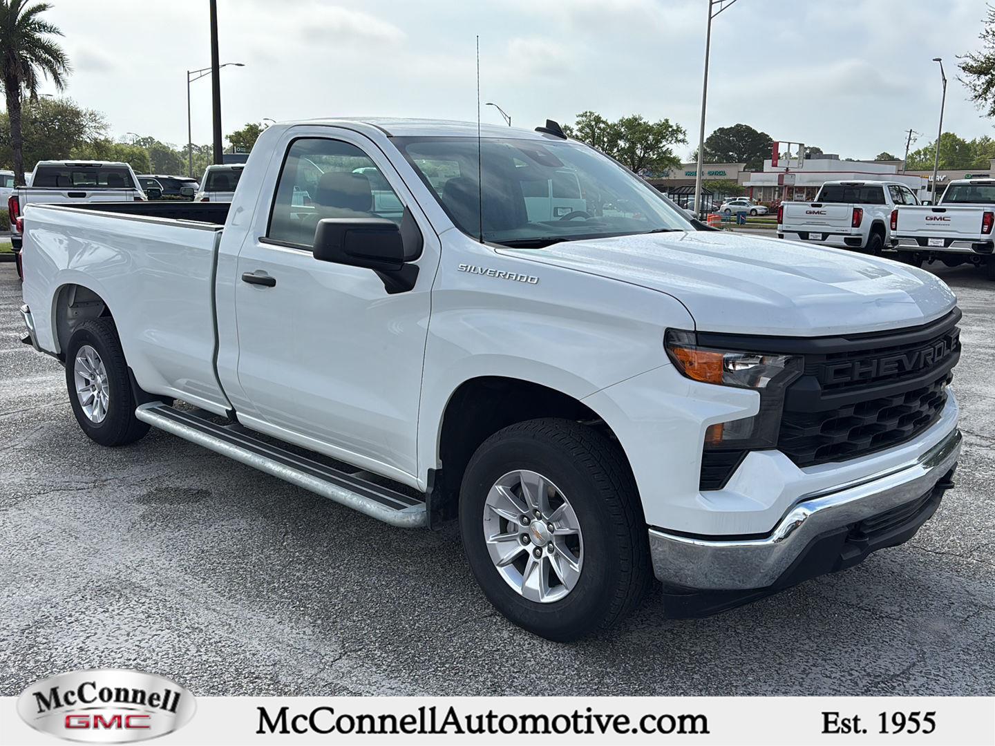 Summit White 2025 Chevrolet Silverado 1500 Work Truck Regular Cab LB RWD Pickup Truck 4X2 Automatic