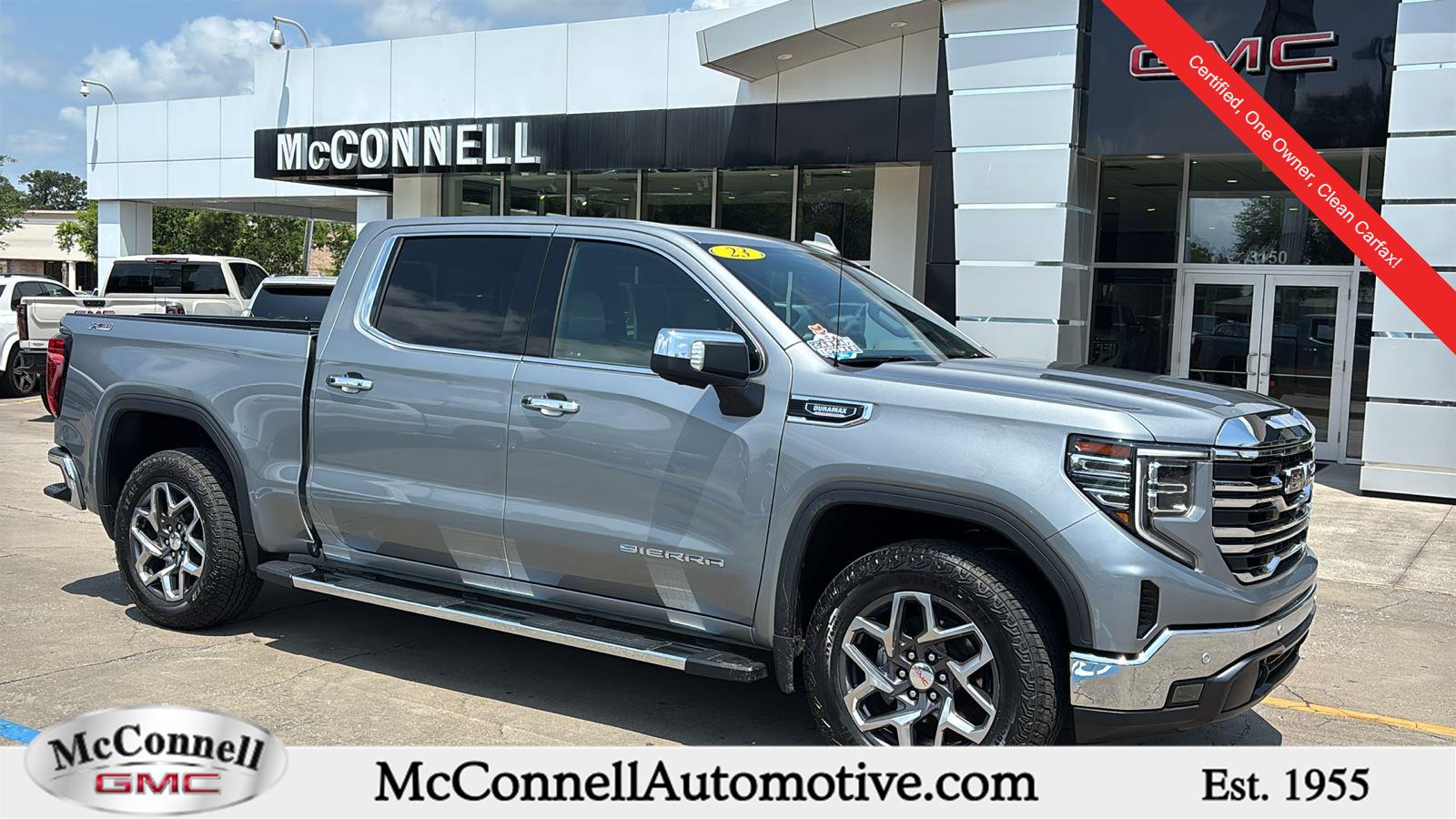 Sterling Metallic 2023 GMC Sierra 1500 SLT Crew Cab 4WD Pickup Truck Four-Wheel Drive Automatic