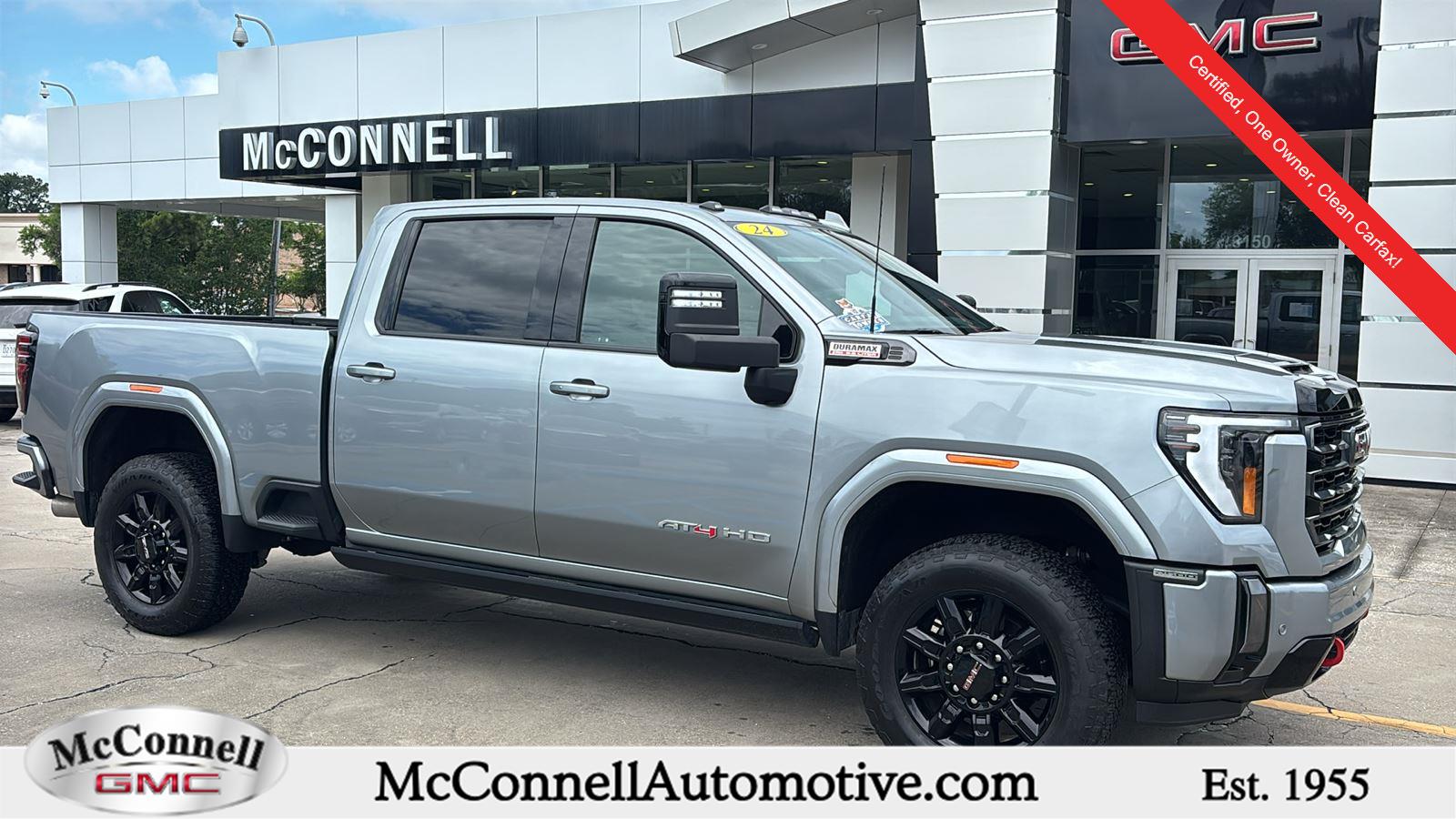 Sterling Metallic 2024 GMC Sierra 2500HD AT4 Crew Cab 4WD Pickup Truck Four-Wheel Drive Automatic