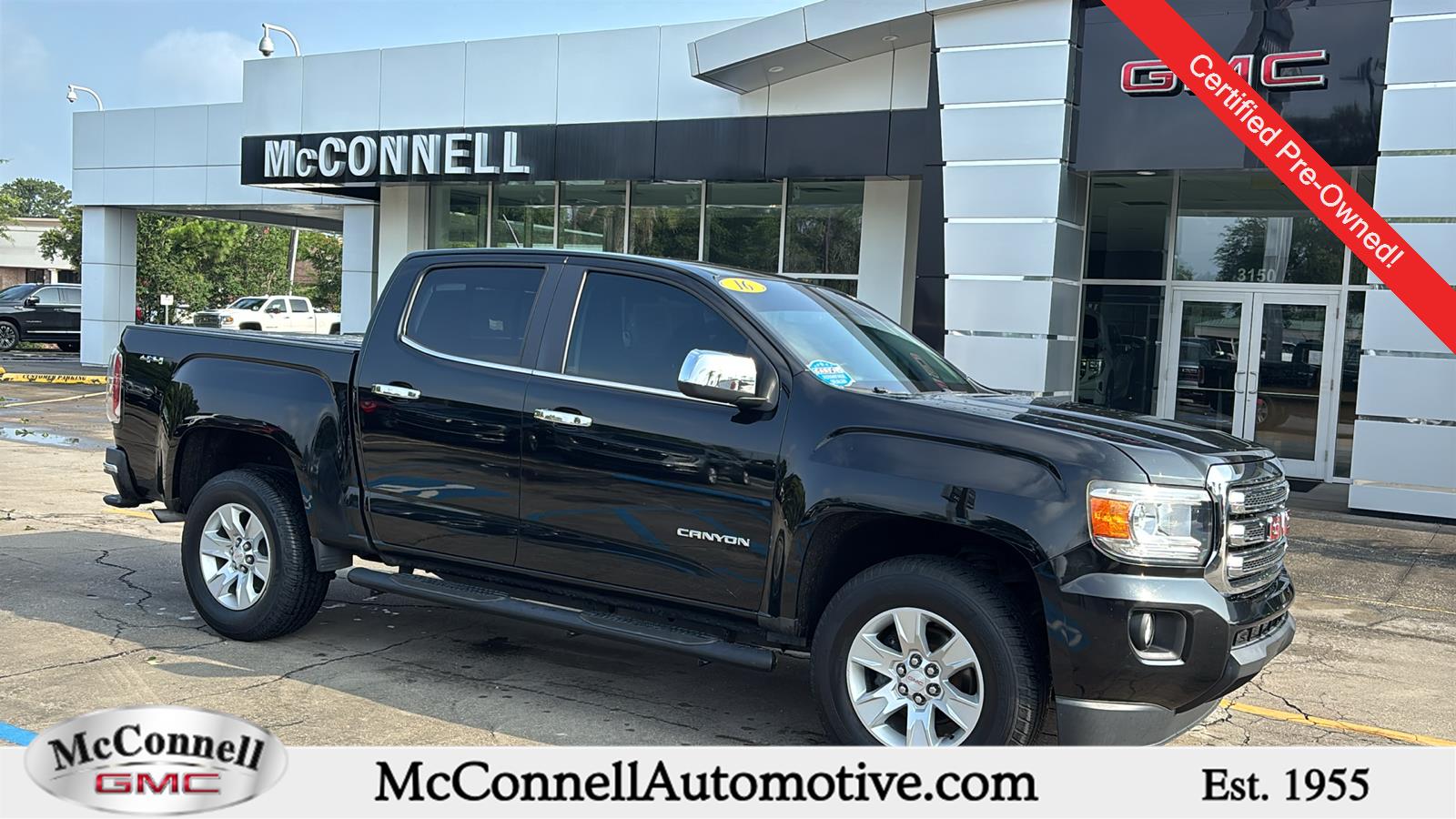 Onyx Black 2016 GMC Canyon Pickup Truck Four-Wheel Drive 6-Speed Automatic