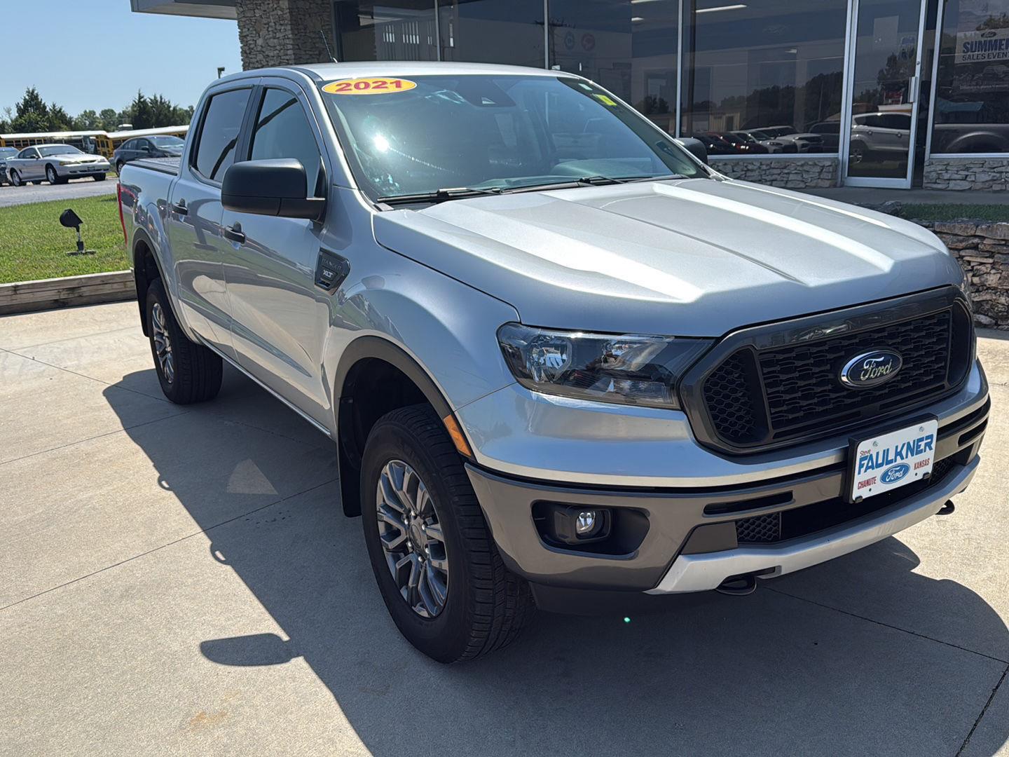 Iconic Silver Metallic 2021 Ford Ranger Pickup Truck Four-Wheel Drive 10-Speed Automatic