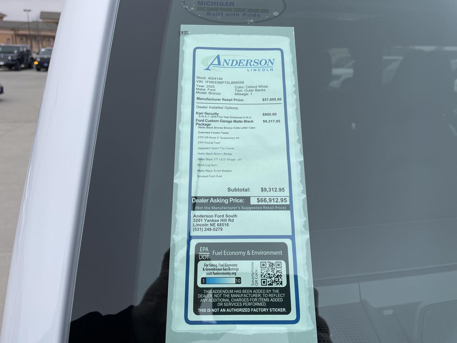 New 2025 Ford Bronco for sale in Lincoln NE