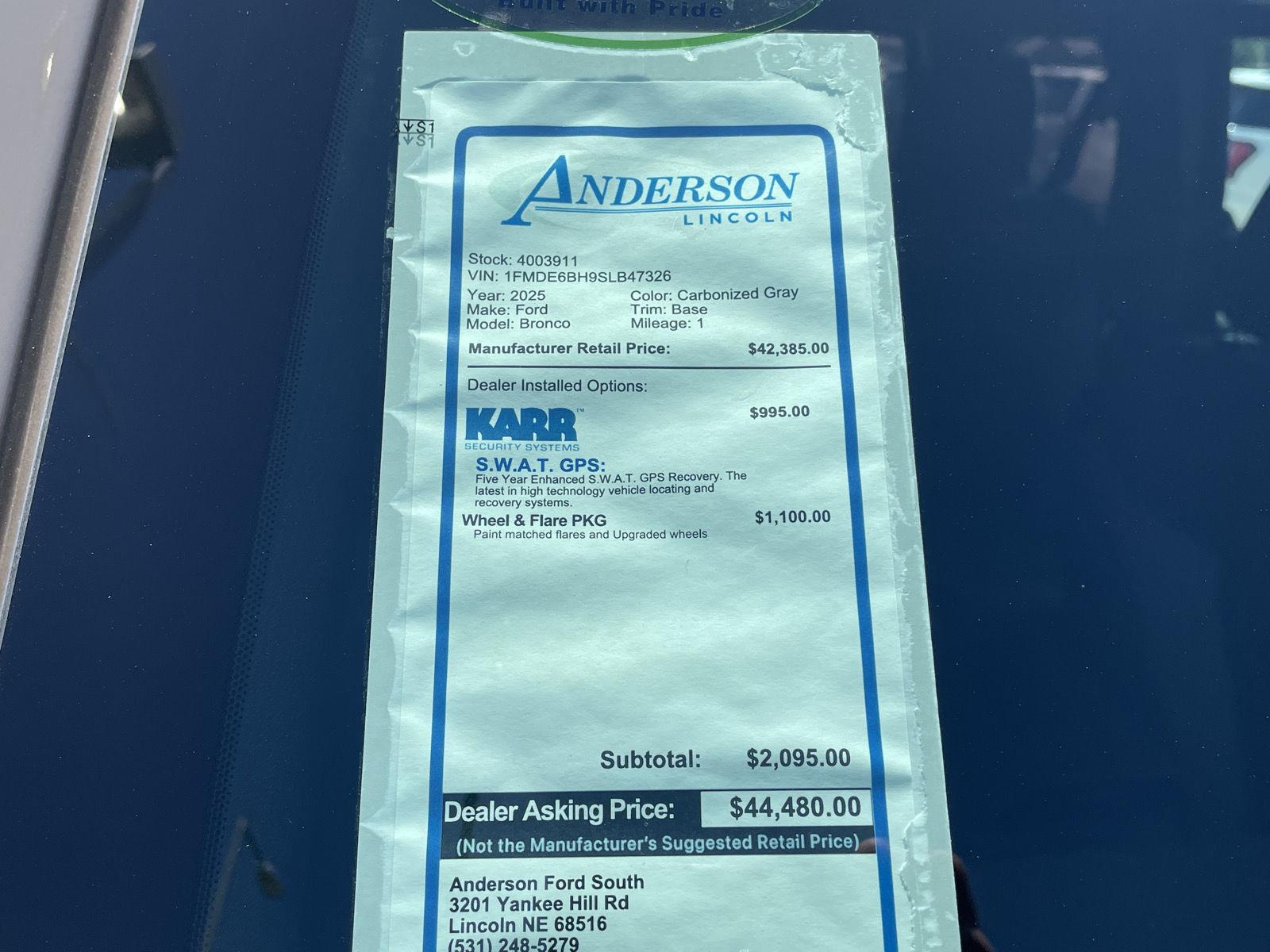 New 2025 Ford Bronco for sale in Lincoln NE