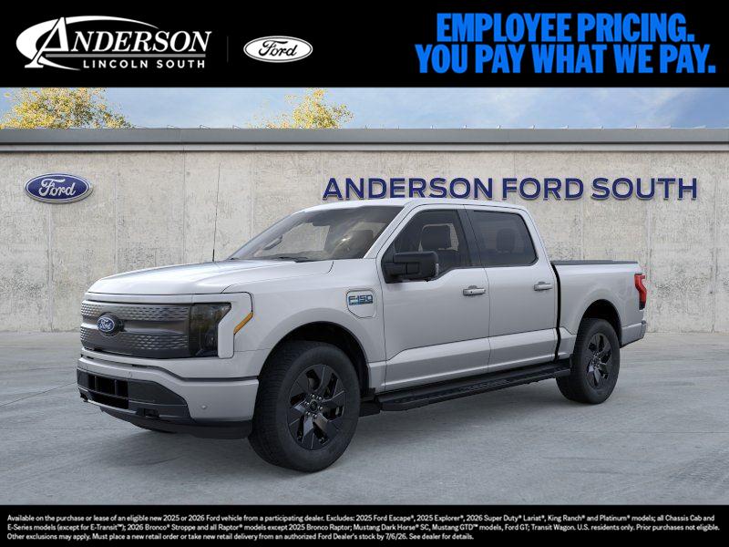 Iconic Silver 2025 Ford F-150 Lightning Pickup Truck All-Wheel Drive 1-Speed Dual Clutch