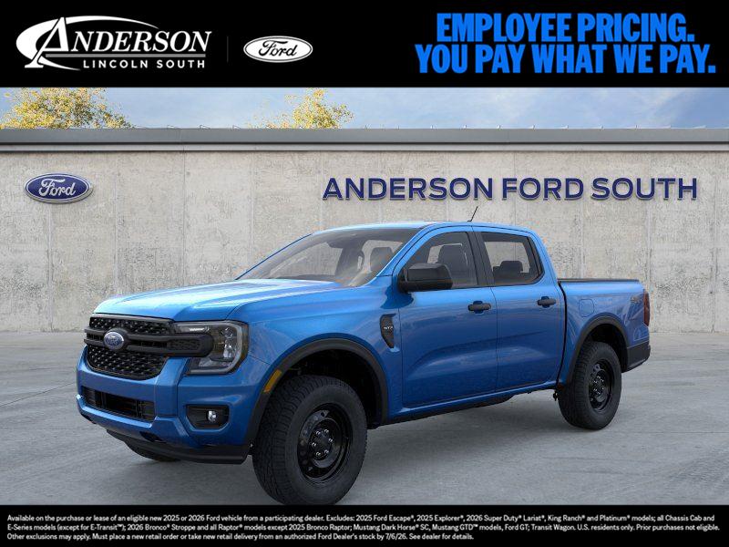 Velocity Blue Metallic 2026 Ford Ranger XL SuperCrew 4WD Pickup Truck Four-Wheel Drive Automatic
