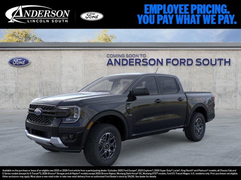 Shadow Black 2026 Ford Ranger XLT SuperCrew 4WD Pickup Truck Four-Wheel Drive Automatic