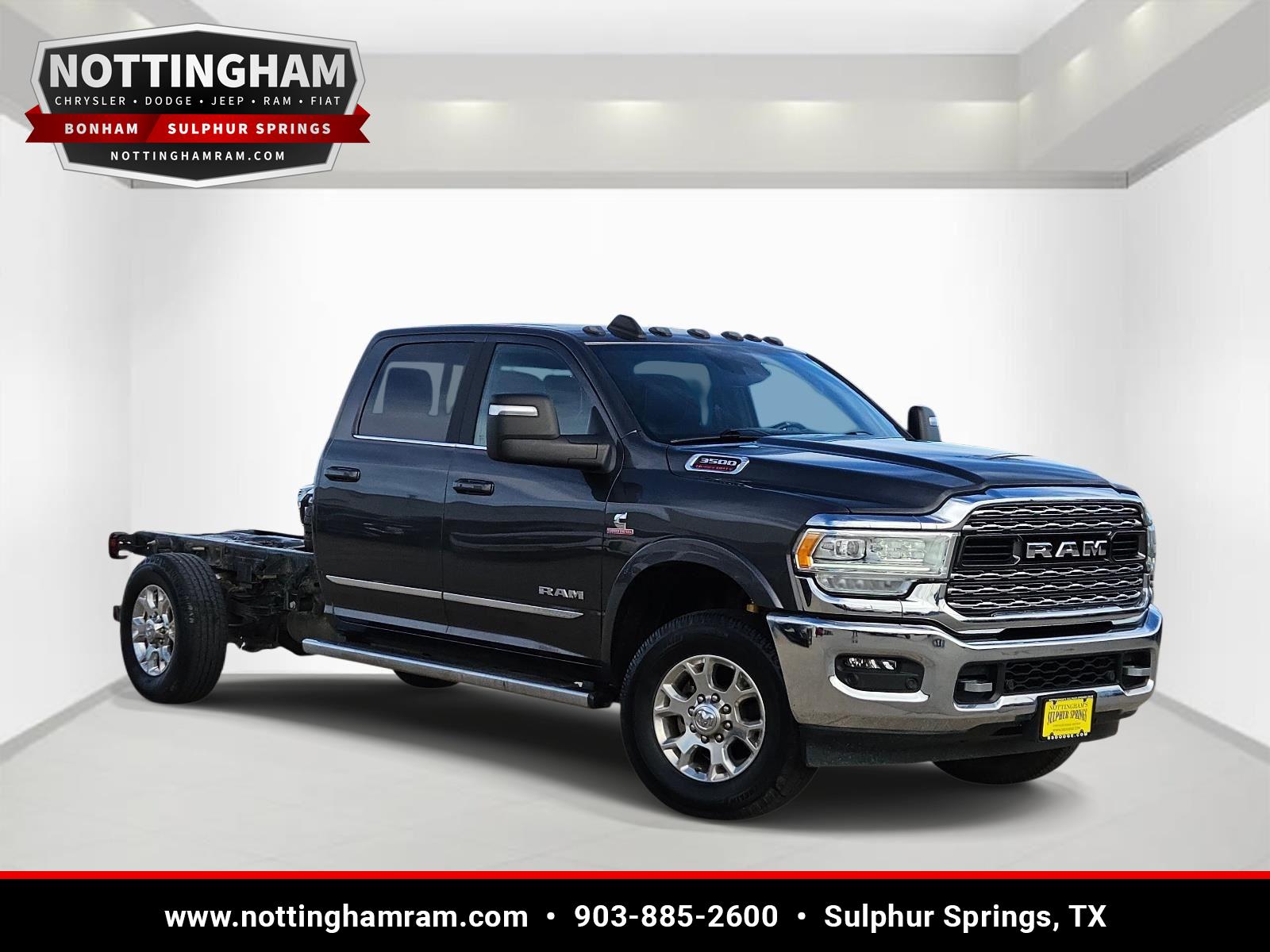 Gray (Granite Crystal Metallic Clearcoat) 2023 RAM 3500 Chassis Limited Crew Cab LB 4WD Pickup Truck Four-Wheel Drive 6-Speed Automatic