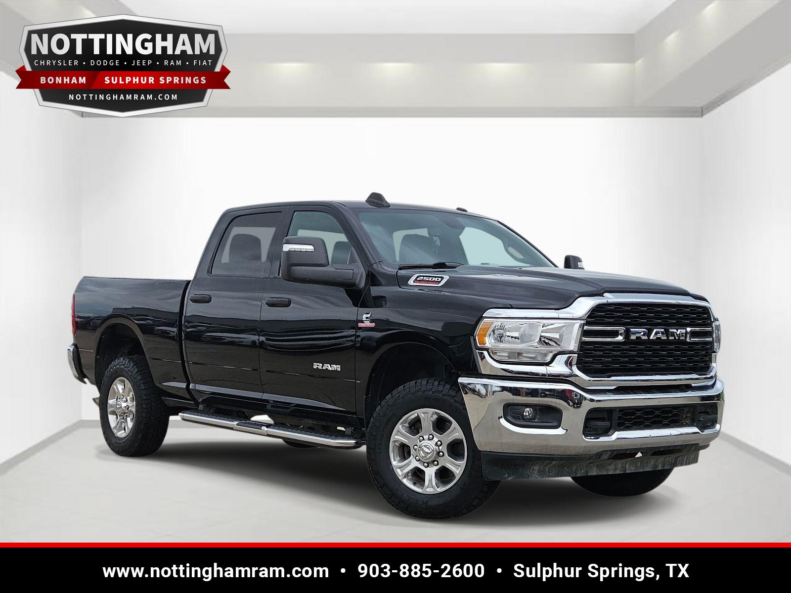 Diamond Black Crystal Pearlcoat 2024 RAM 2500 Big Horn Crew Cab 4WD Pickup Truck Four-Wheel Drive 6-Speed Automatic