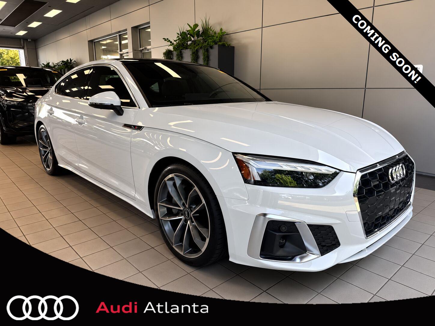Glacier White Metallic 2023 Audi A5 Sportback Sedan All-Wheel Drive Automatic