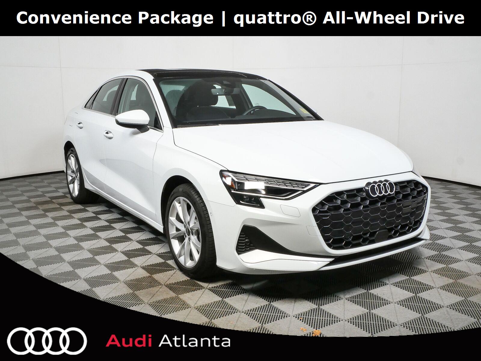 Glacier White 2025 Audi A3 Sedan All-Wheel Drive 7-Speed Automatic