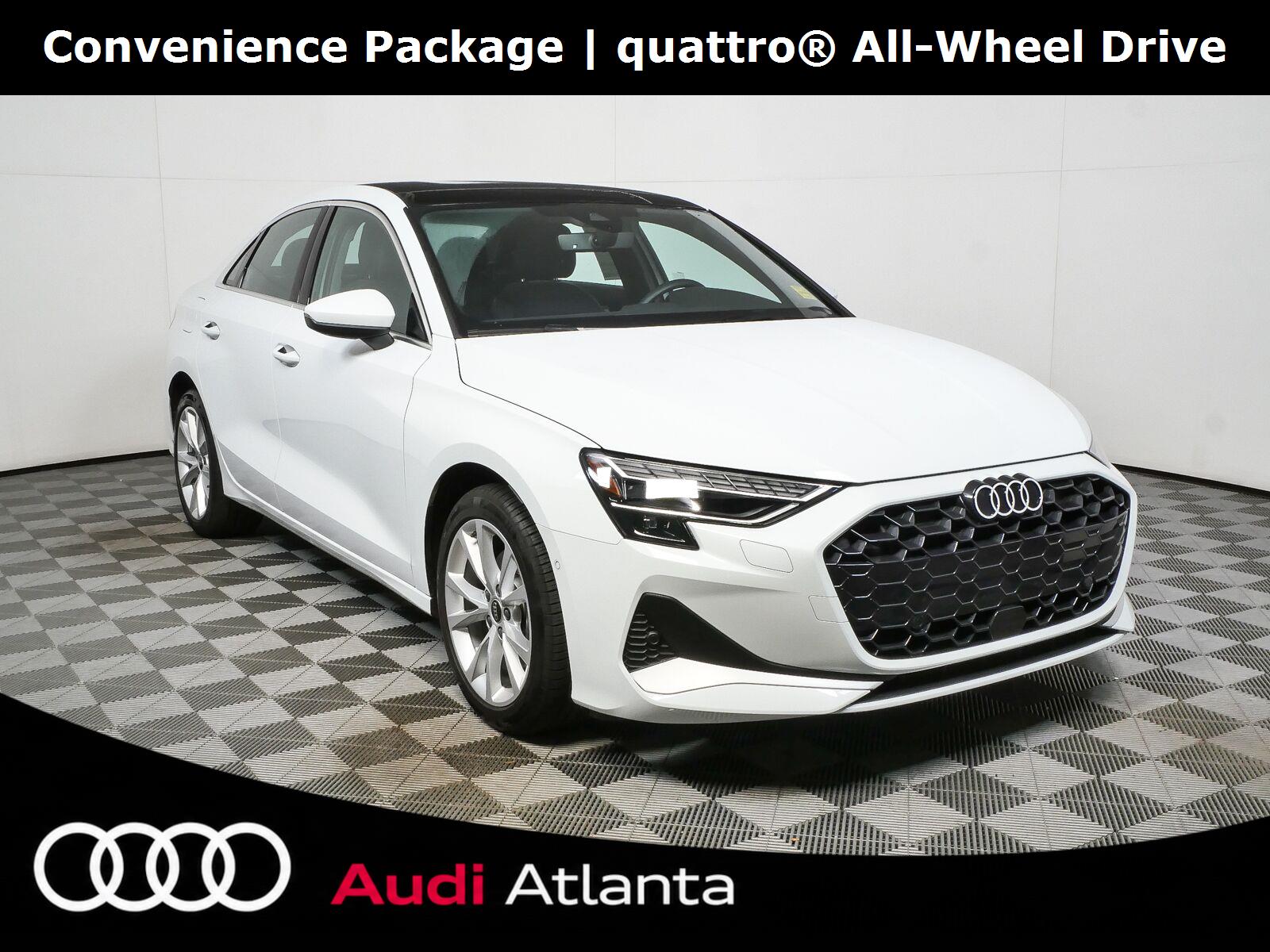 Glacier White 2025 Audi A3 Sedan All-Wheel Drive 7-Speed Automatic