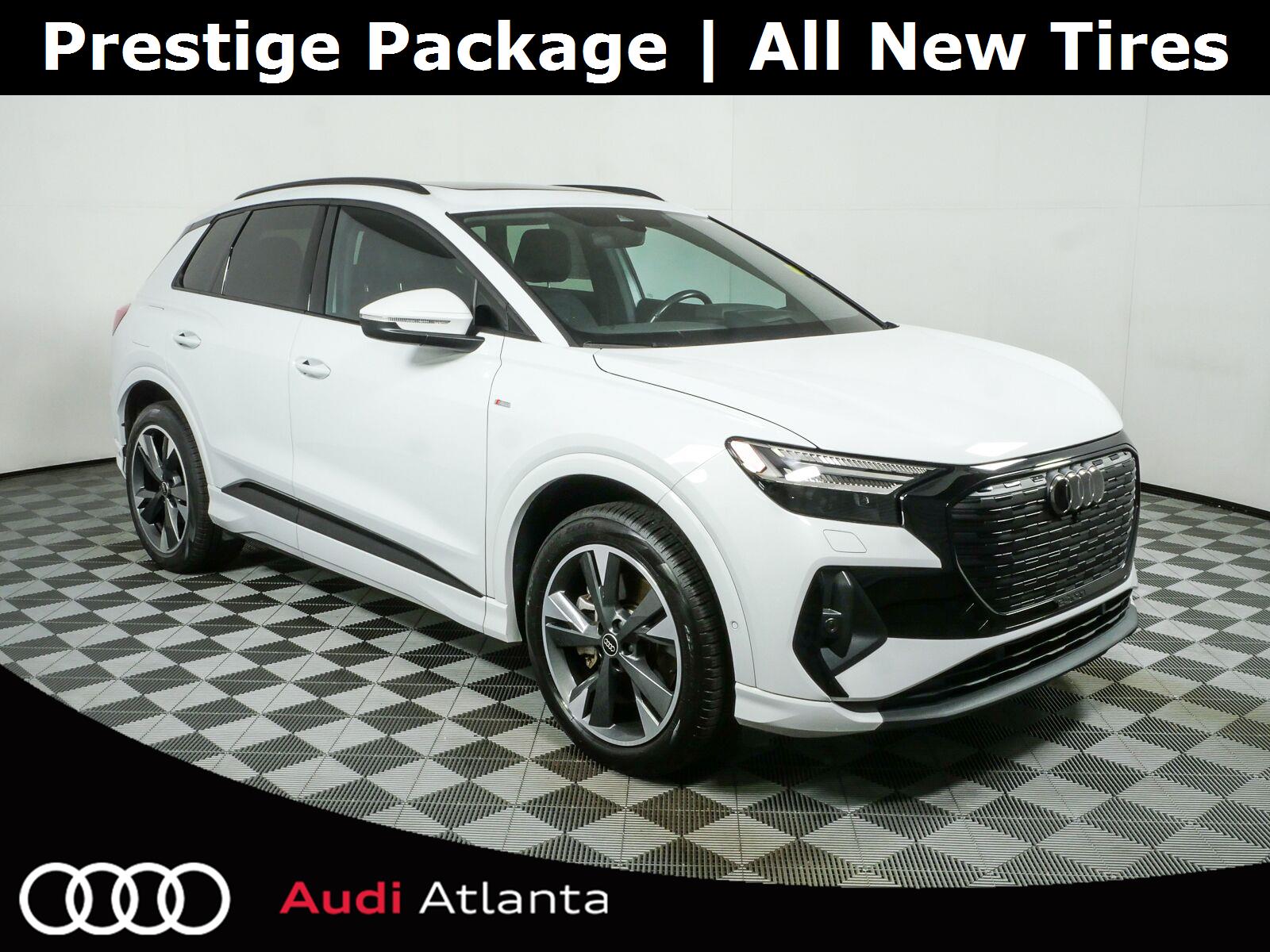 Glacier White Metallic 2023 Audi Q4 e-tron SUV / Crossover All-Wheel Drive Automatic