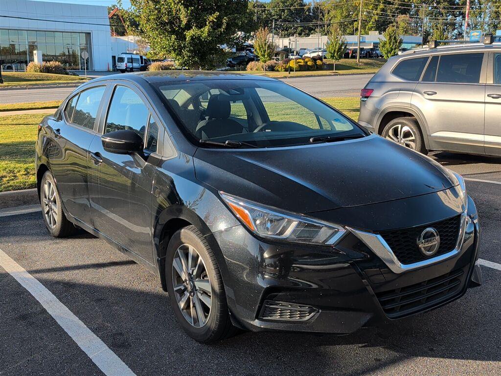 Super Black 2021 Nissan Versa Sedan Front-Wheel Drive Continuously Variable Transmission