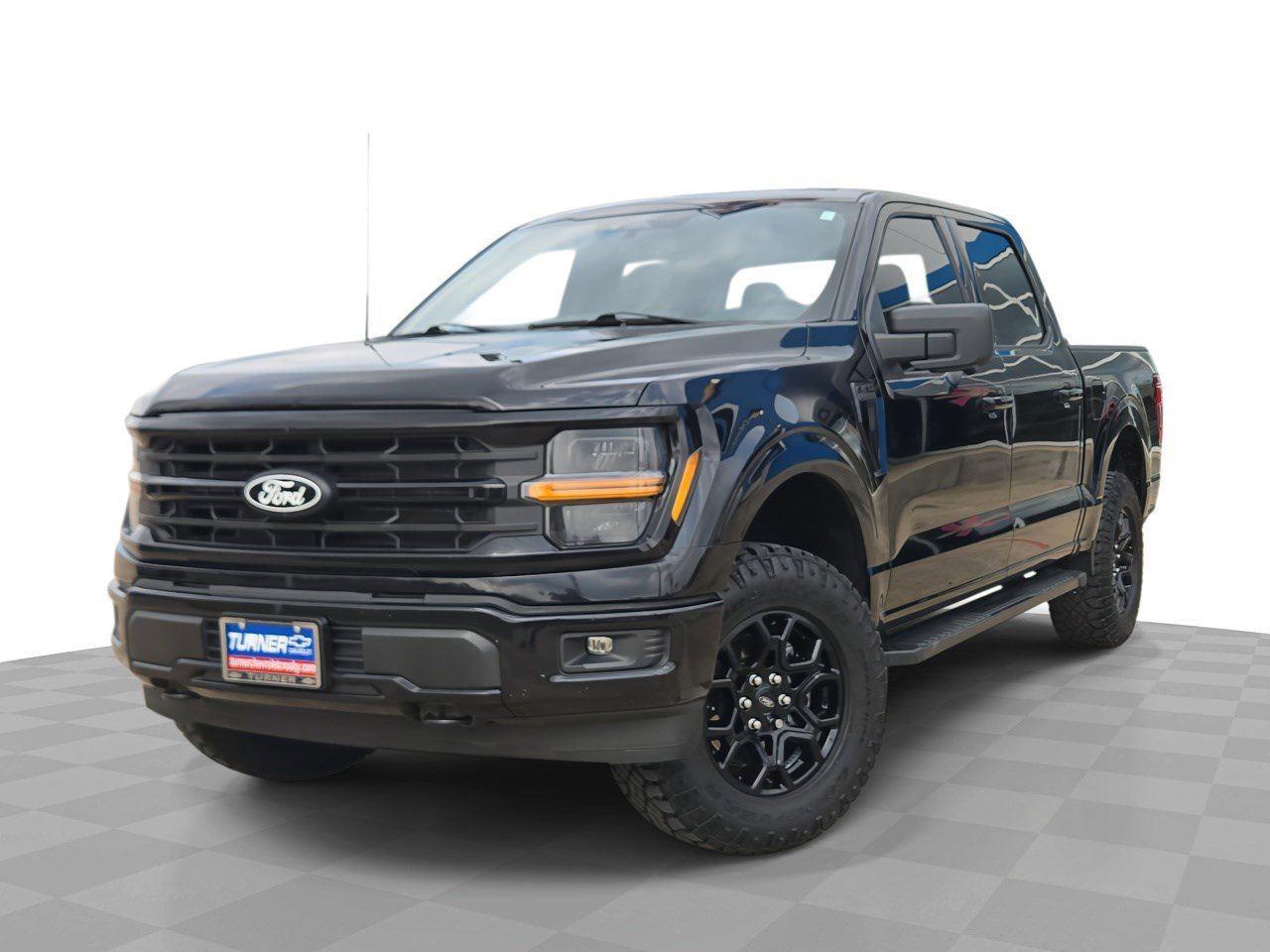 Agate Black Metallic 2024 Ford F-150 XLT SuperCrew 4WD Pickup Truck Four-Wheel Drive Automatic
