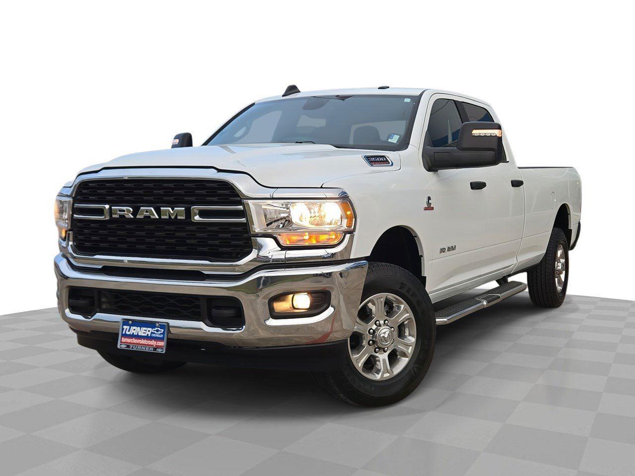 Bright White Clearcoat 2024 RAM 3500 Big Horn Crew Cab LB 4WD Pickup Truck Four-Wheel Drive 6-Speed Automatic