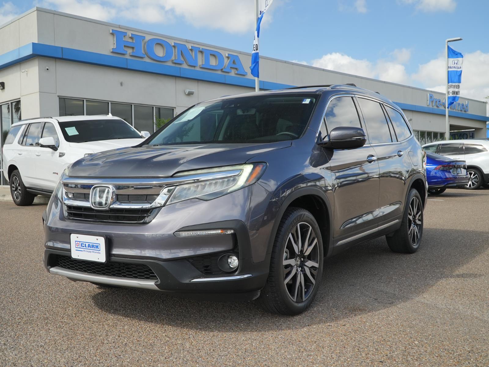 Gray (Modern Steel Metallic) 2021 Honda Pilot Elite AWD SUV / Crossover All-Wheel Drive 9-Speed Automatic