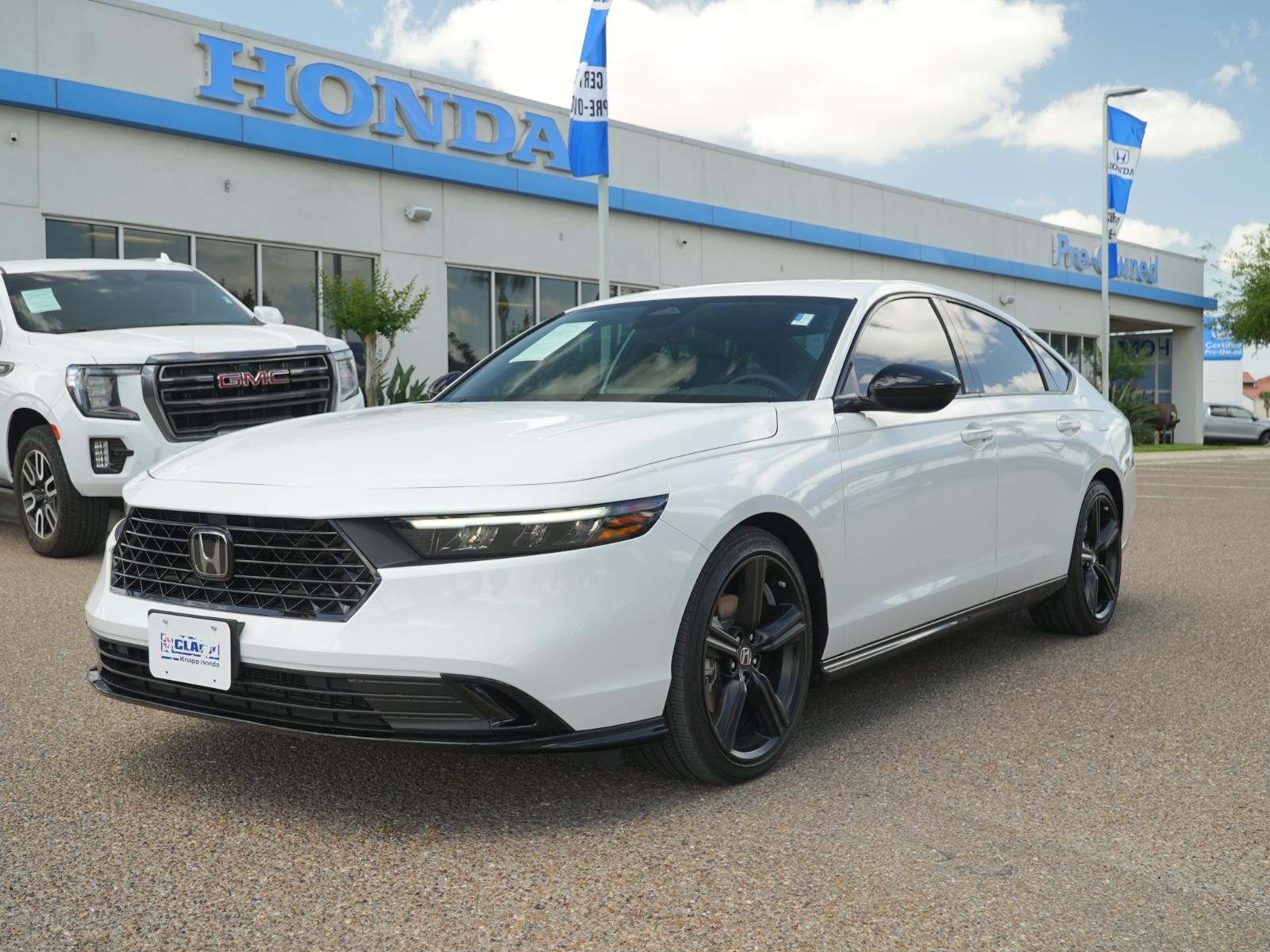 Platinum White Pearl 2025 Honda Accord Hybrid Sport-L FWD Sedan Front-Wheel Drive 1-Speed Dual Clutch