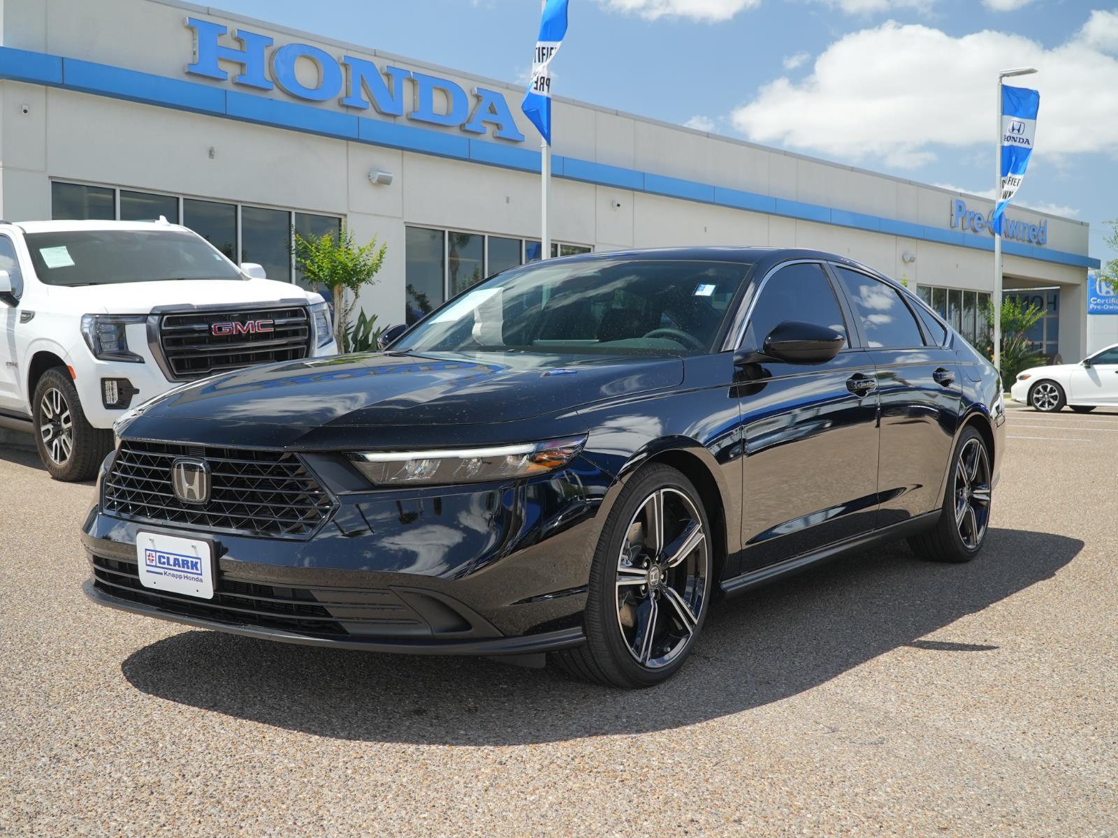 Crystal Black Pearl 2025 Honda Accord Hybrid Sport FWD Sedan Front-Wheel Drive Continuously Variable Transmission