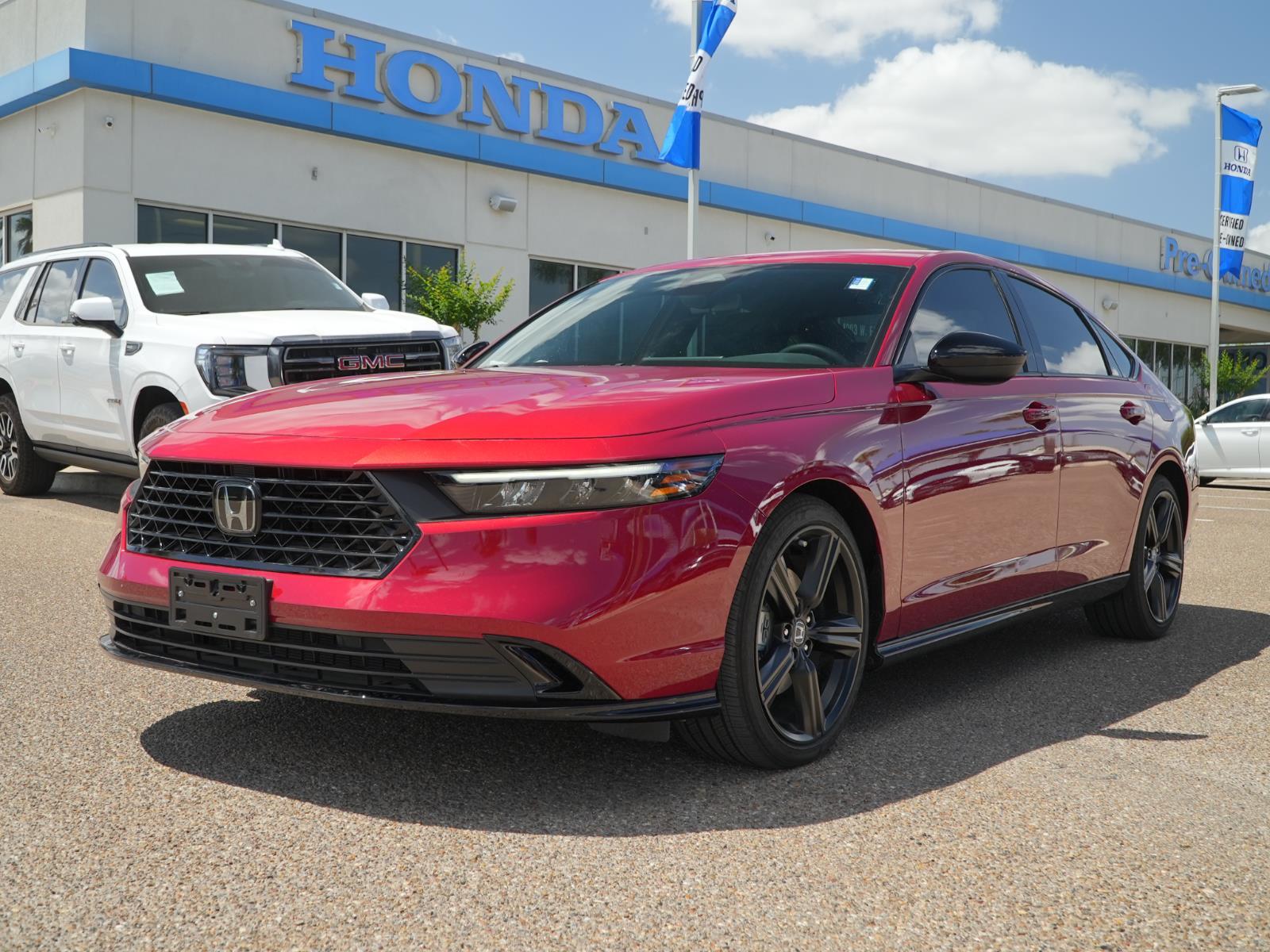 Radiant Red Metallic 2025 Honda Accord Hybrid Sport-L FWD Sedan Front-Wheel Drive 1-Speed Dual Clutch