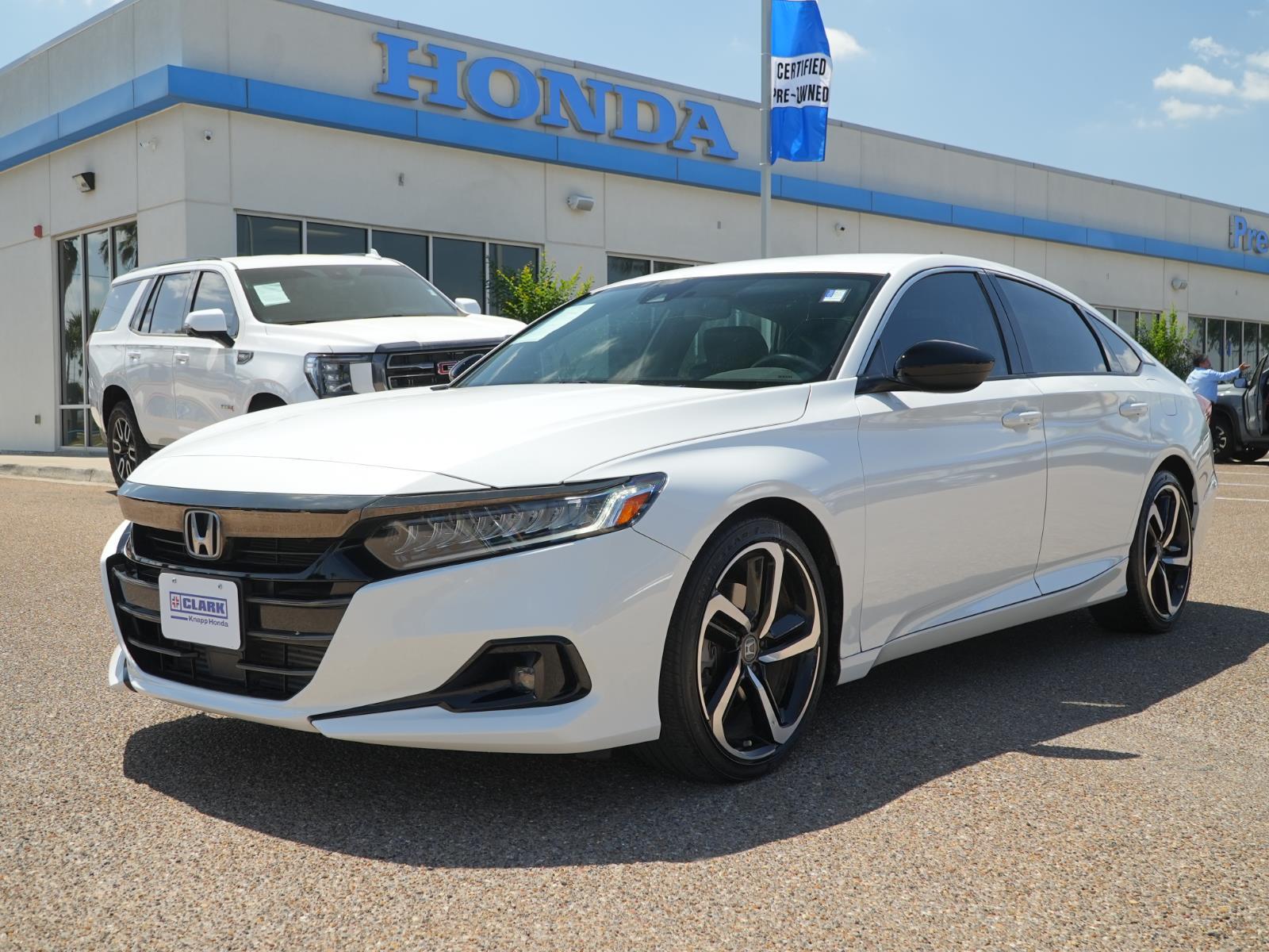 Platinum White Pearl 2022 Honda Accord Sport FWD Sedan Front-Wheel Drive Continuously Variable Transmission