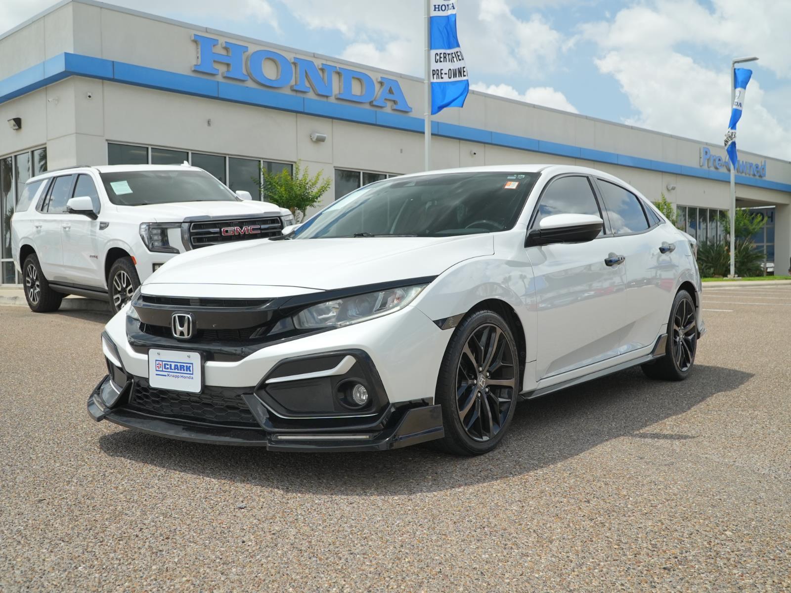 Platinum White Pearl 2021 Honda Civic Hatchback Sport FWD Hatchback Front-Wheel Drive 7-Speed CVT
