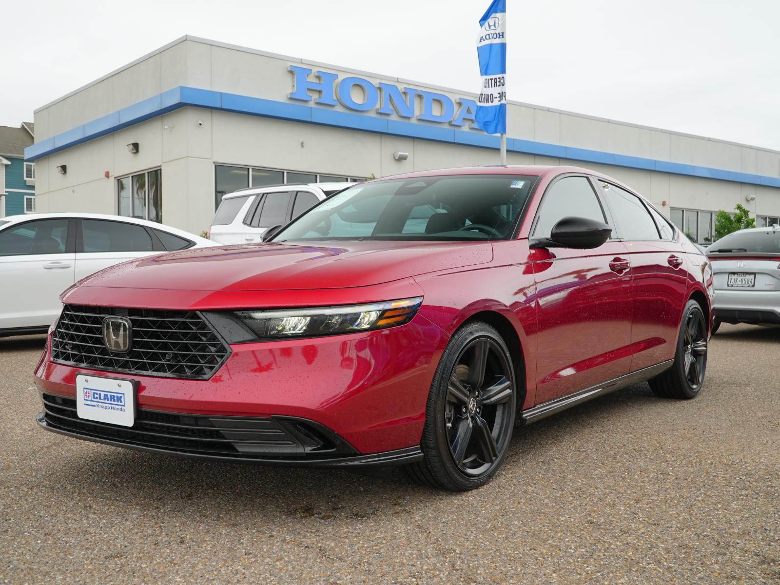 Radiant Red Metallic 2024 Honda Accord Hybrid Sport-L FWD Sedan Front-Wheel Drive 1-Speed Dual Clutch